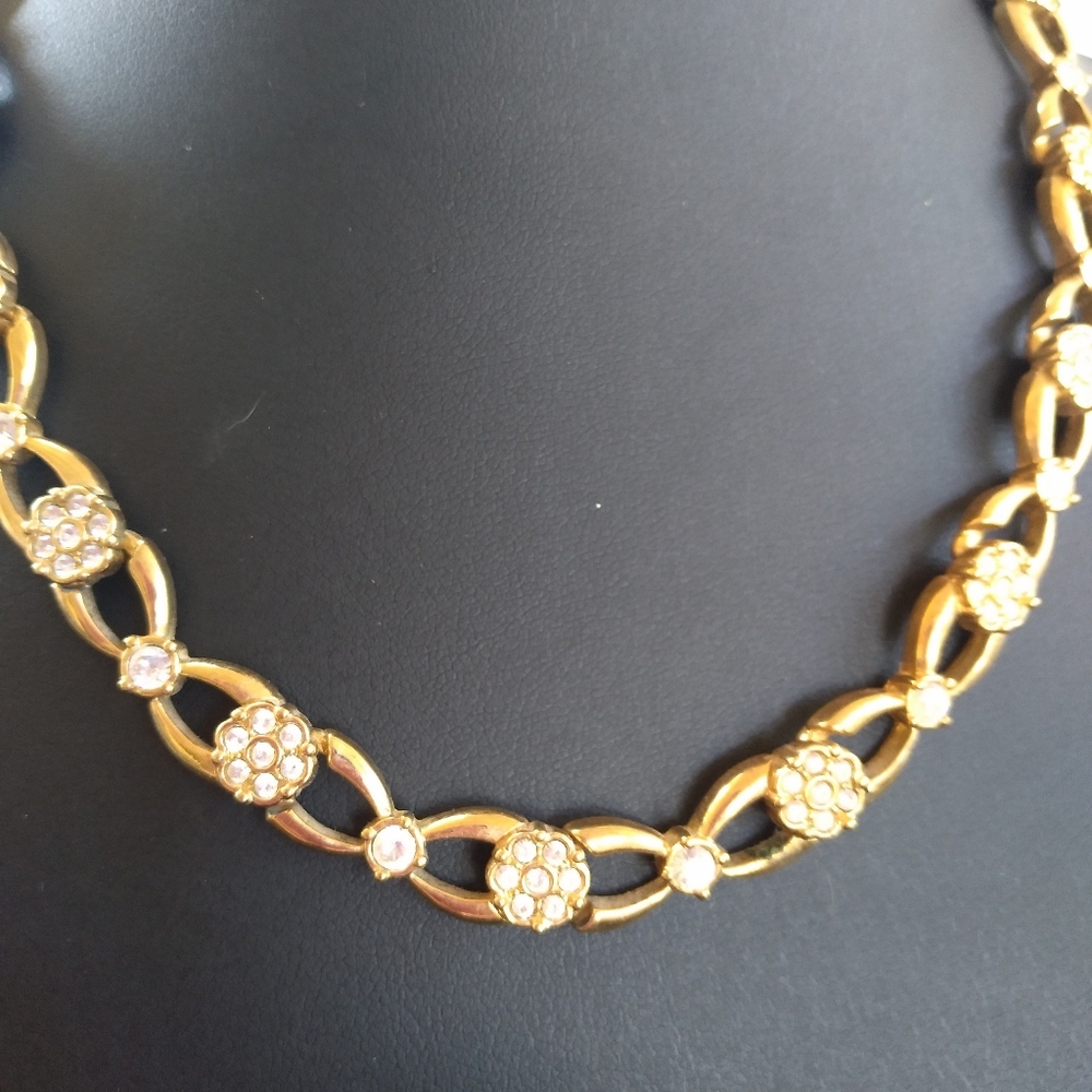 Vintage Swarovski goltone necklace